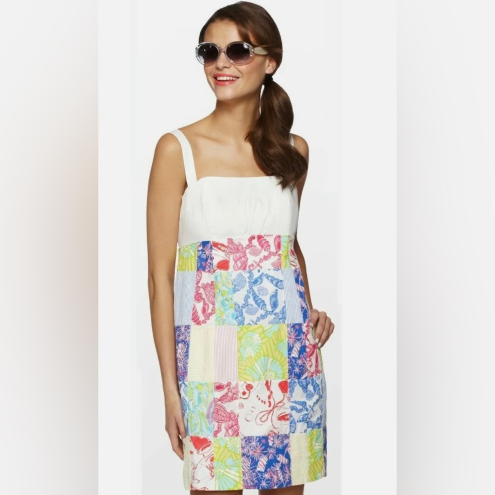 Lilly Pulitzer Yesenia Square One Sewn Patchwork Sleeveless Dress Size 6
